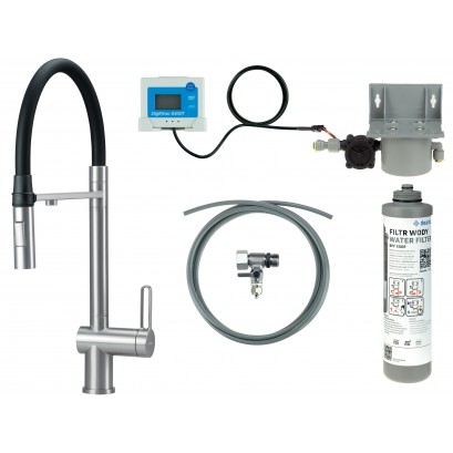 MAGNETIC Bateria kuchenna z zestawem do filtracji wody z elastyczną wylewką