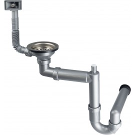 Syfon do zlewozmywaka stalowego 1-komorowego - odpływ 3.5"