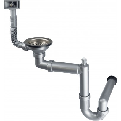 Syfon do zlewozmywaka stalowego 1-komorowego - odpływ 3.5"