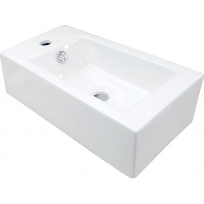 SQUARE Umywalka ceramiczna nablatowa lewa