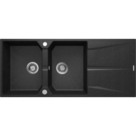 CORIO Zlewozmywak granitowy 2-komorowy z ociekaczem