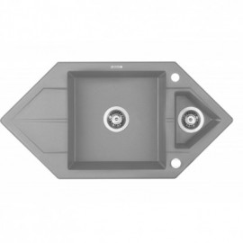 HEXON Zlewozmywak granitowy 1.5-komorowy z ociekaczem - Space-Saver