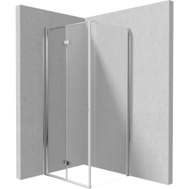 Kabina narożna: drzwi składane 100 cm + ścianka 30 cm
