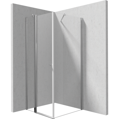 Kabina narożna: drzwi uchylne 80 cm + ścianka 30 cm
