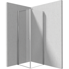 Kabina narożna: ścianka 100 cm + drzwi wahadłowe 70 cm