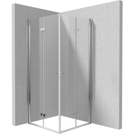 Kabina narożna: podwójne drzwi składane 70 cm + 70 cm