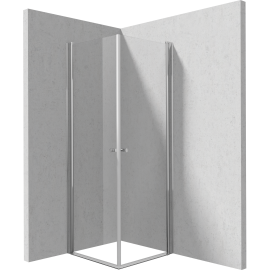 Kabina narożna: podwójne drzwi wahadłowe 90 cm + 80 cm