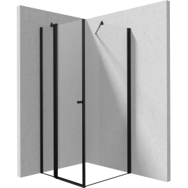 Kabina narożna: ścianka 120 cm + drzwi uchylne 100 cm