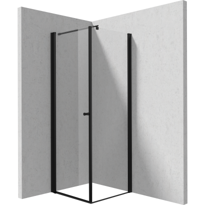 Kabina narożna: drzwi wahadłowe 80 cm + ścianka 30 cm