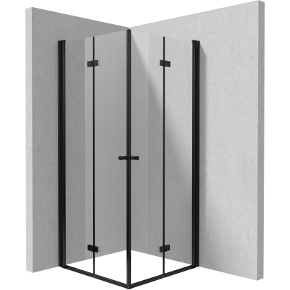 Kabina narożna: podwójne drzwi składane 80 cm + 70 cm