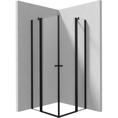 Kabina narożna: podwójne drzwi uchylne 80 cm + 80 cm