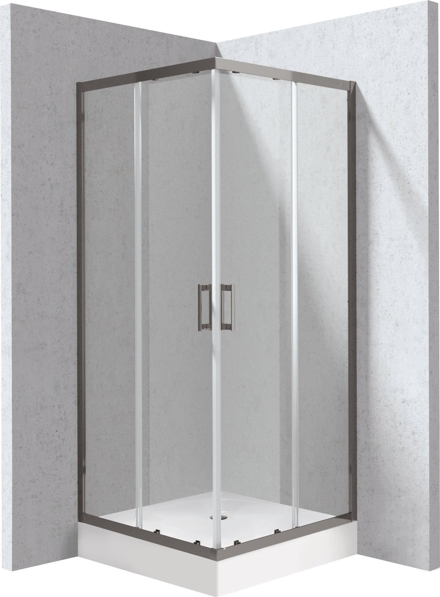 Funkia Evo - Kabina prysznicowa z brodzikiem kwadratowa 80x80 cm