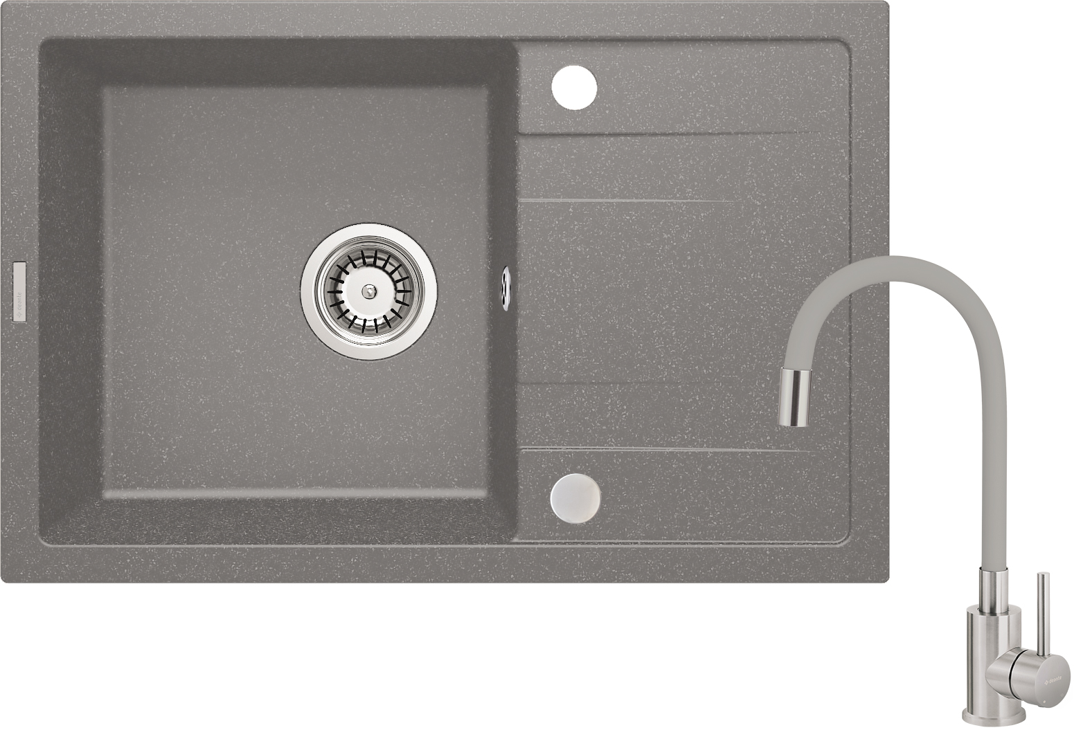 Corio - Zlewozmywak granitowy z baterią 1-komorowy z ociekaczem