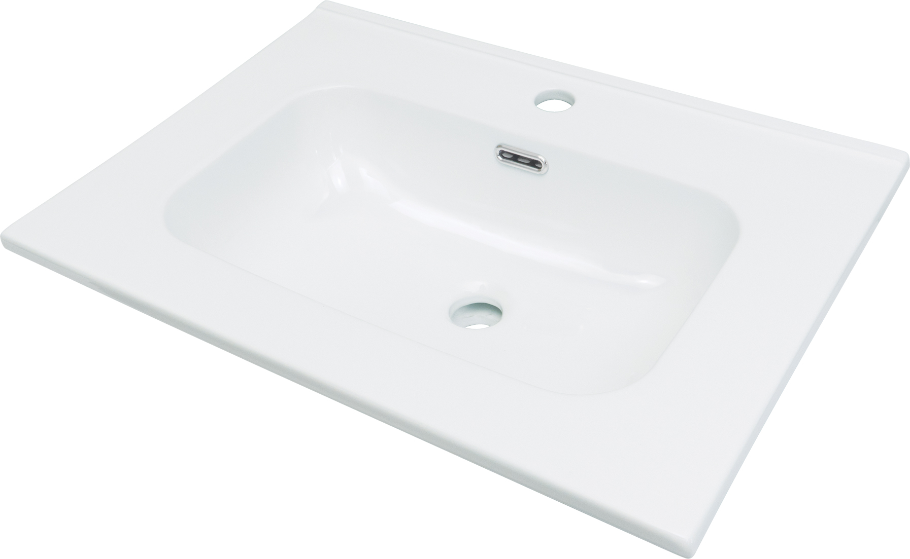Umywalka ceramiczna wpuszczana z miejscem na baterię - 60 cm