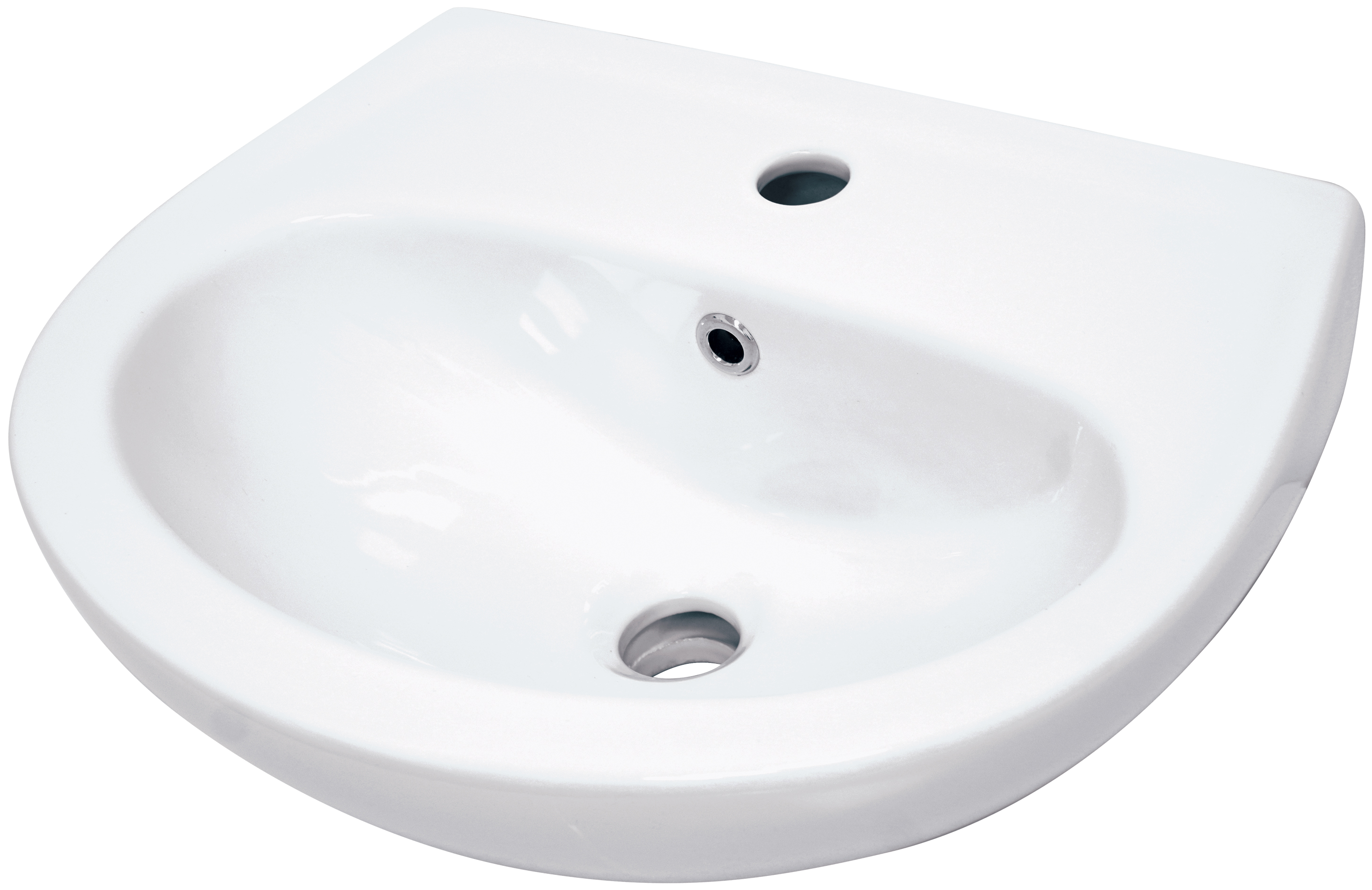 Umywalka ceramiczna ścienna z miejscem na baterię