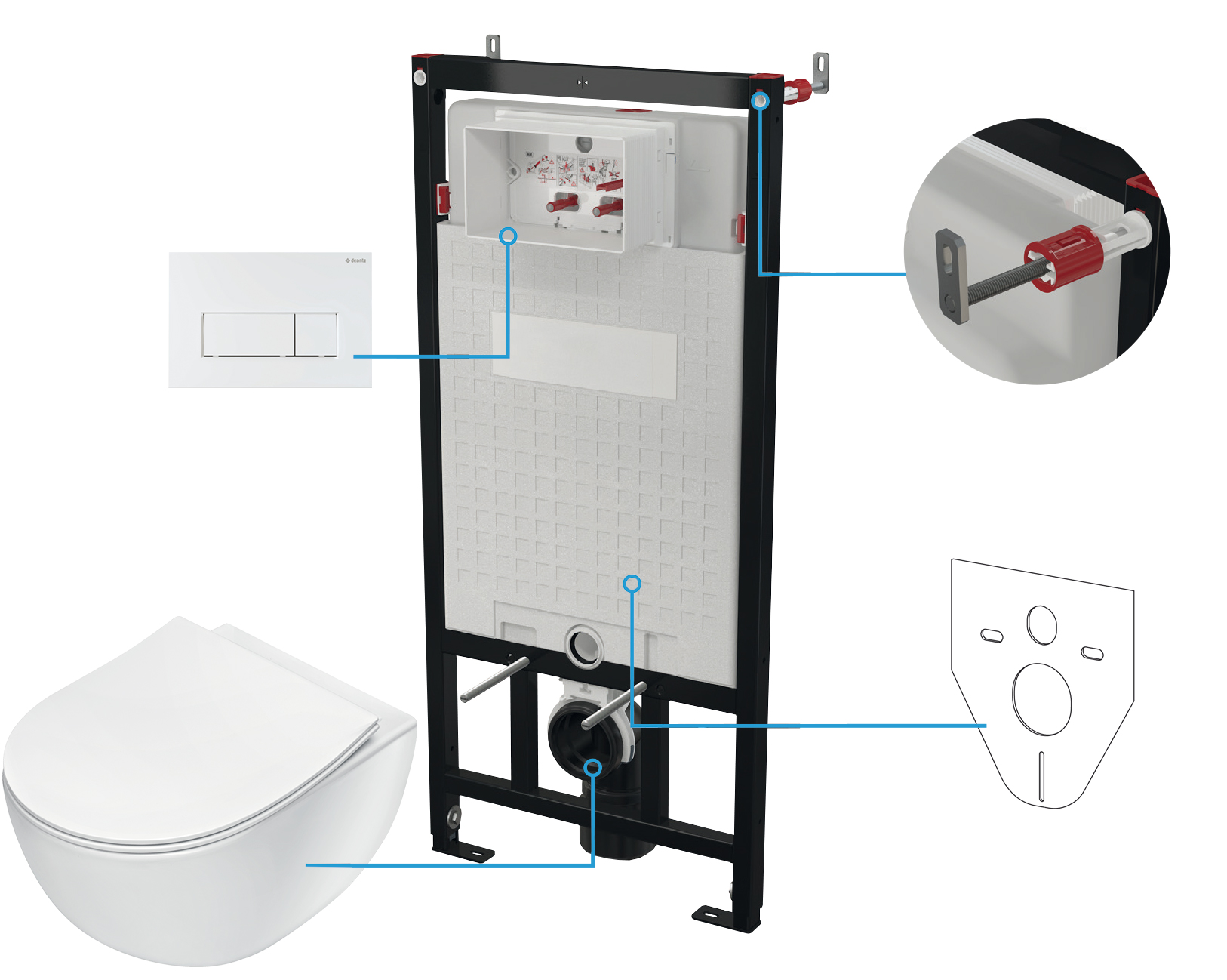 Zestaw WC podtynkowy 6 w 1