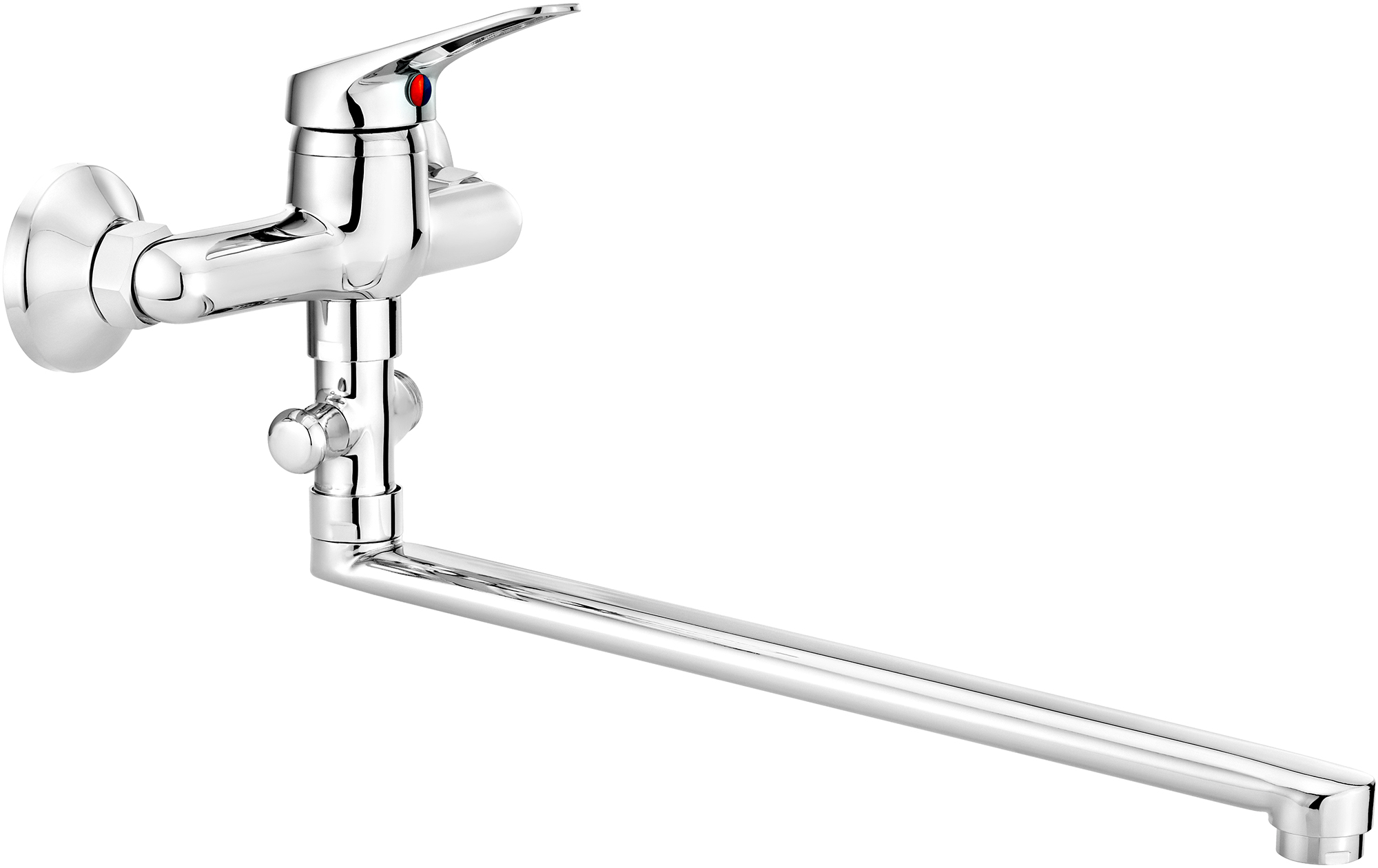 Washbasin tap, wall-mounted, with elongated spout - hose connection