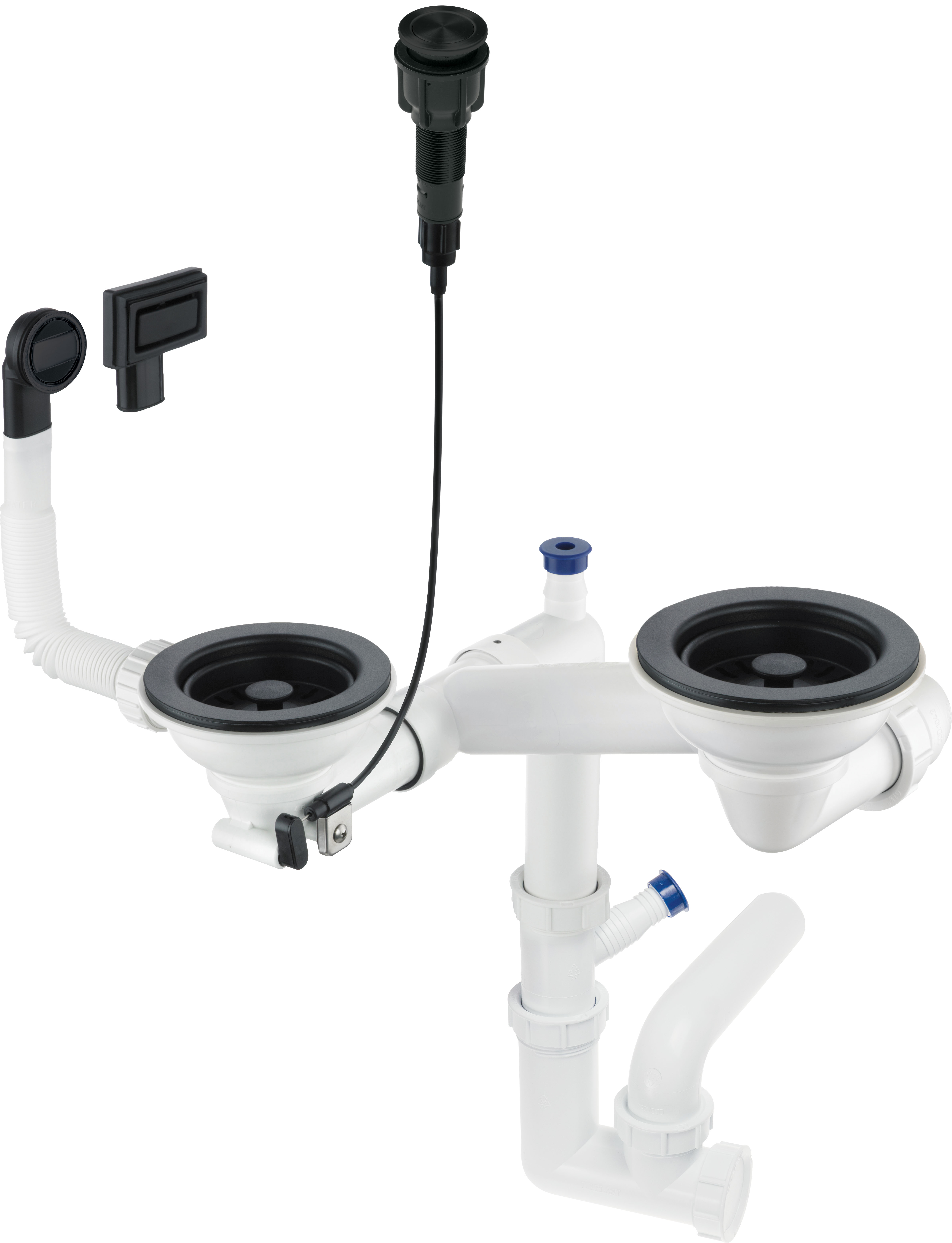 Space-Saver - Syfon do zlewozmywaka granitowego 1.5- i 2-komorowego - Space-Saver