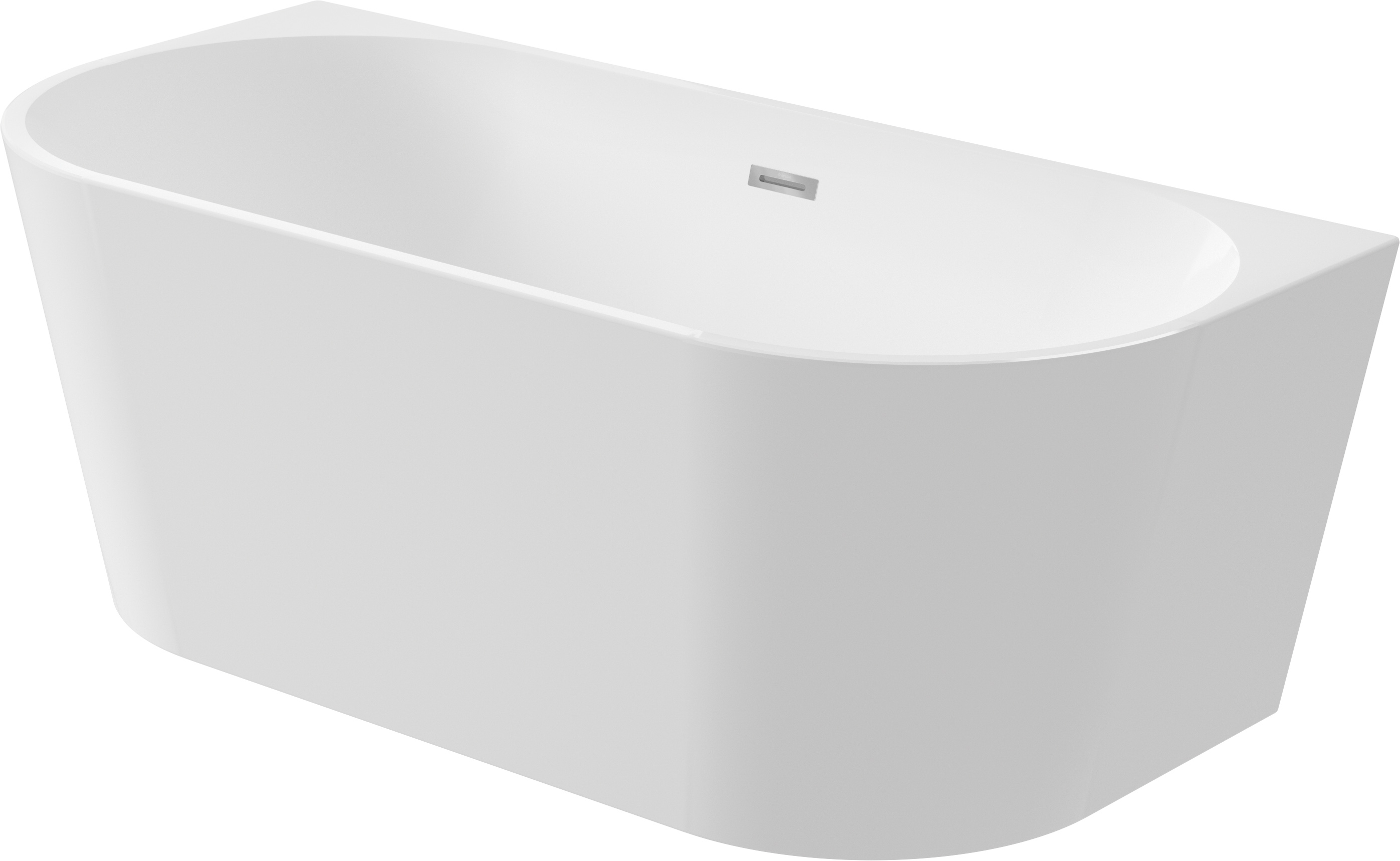 Acrylic bathtub, back-to-wall/freestanding - 150 cm