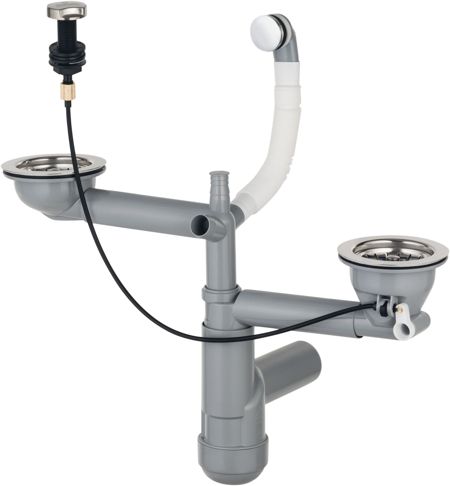 Space-Saver Lux - Syfon do zlewozmywaka granitowego 1.5- i 2-komorowego - Space-Saver