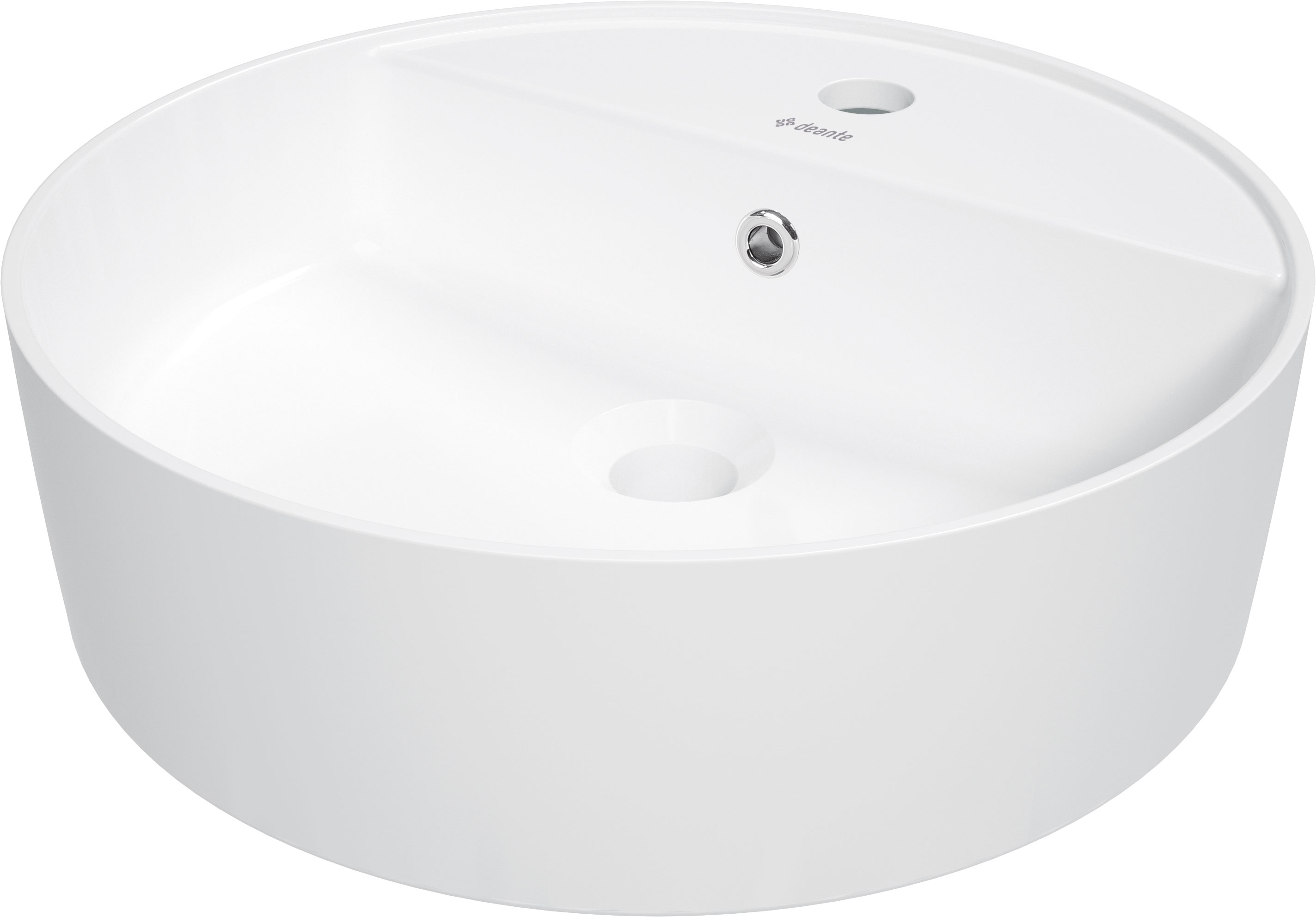 Round - Umywalka ceramiczna nablatowa z miejscem na baterię