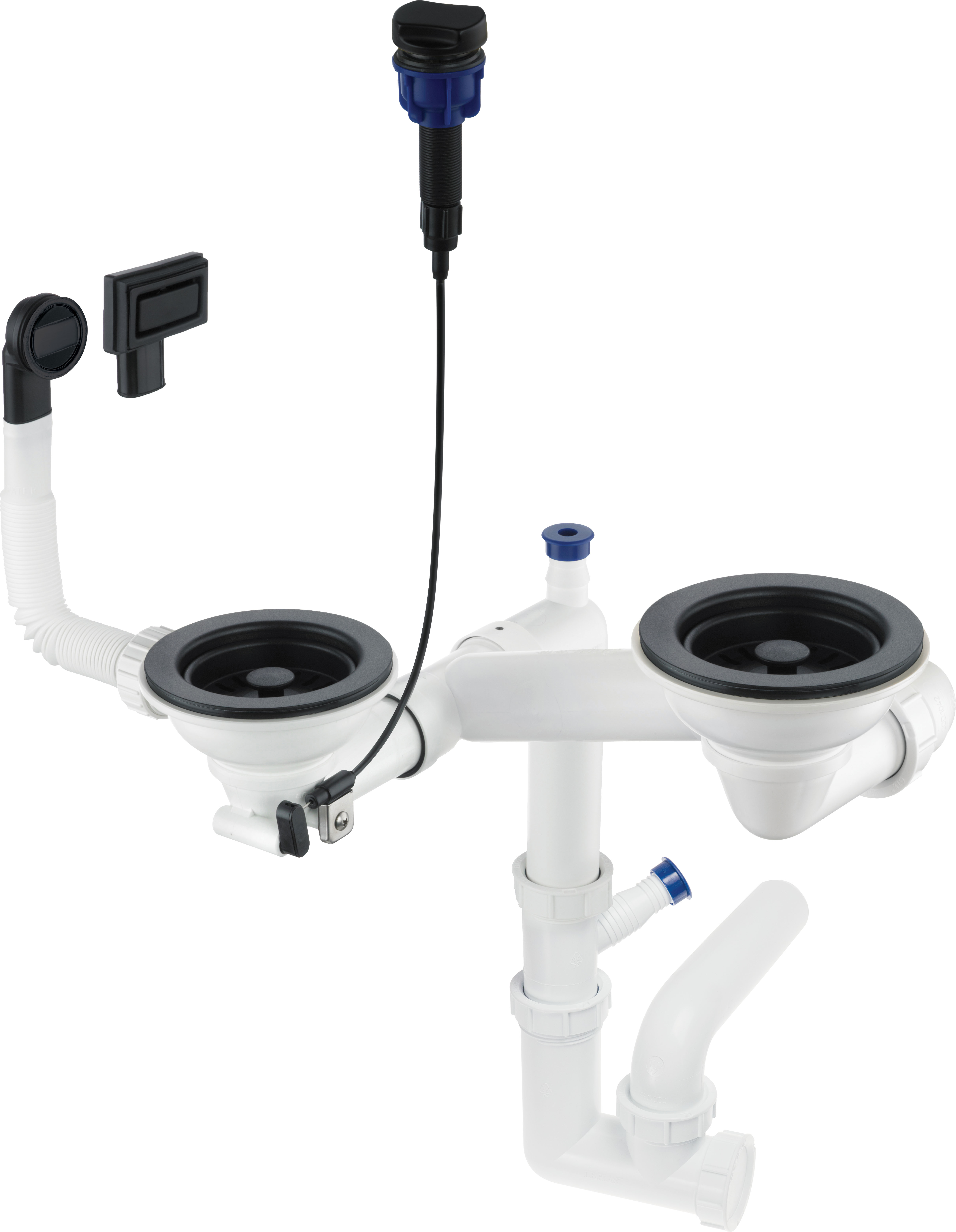 Space-Saver - Syfon do zlewozmywaka granitowego 1.5- i 2-komorowego - Space-Saver